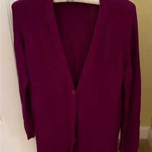 Talbots Rich Magenta Cardigan Sweater